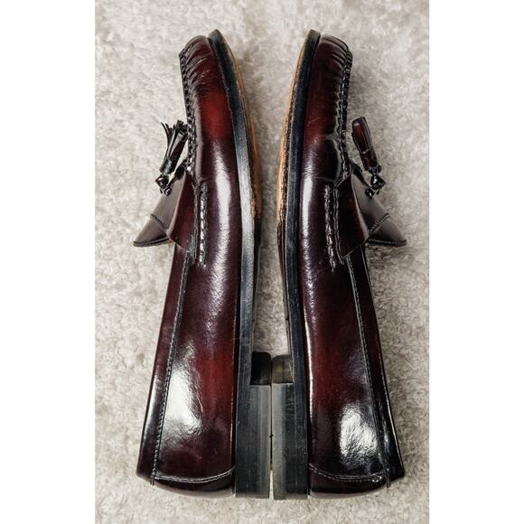 Cole Haan Burgundy Leather Tassel Loafers Slip On Shoes Mens Size 12 - Picture 4 of 16